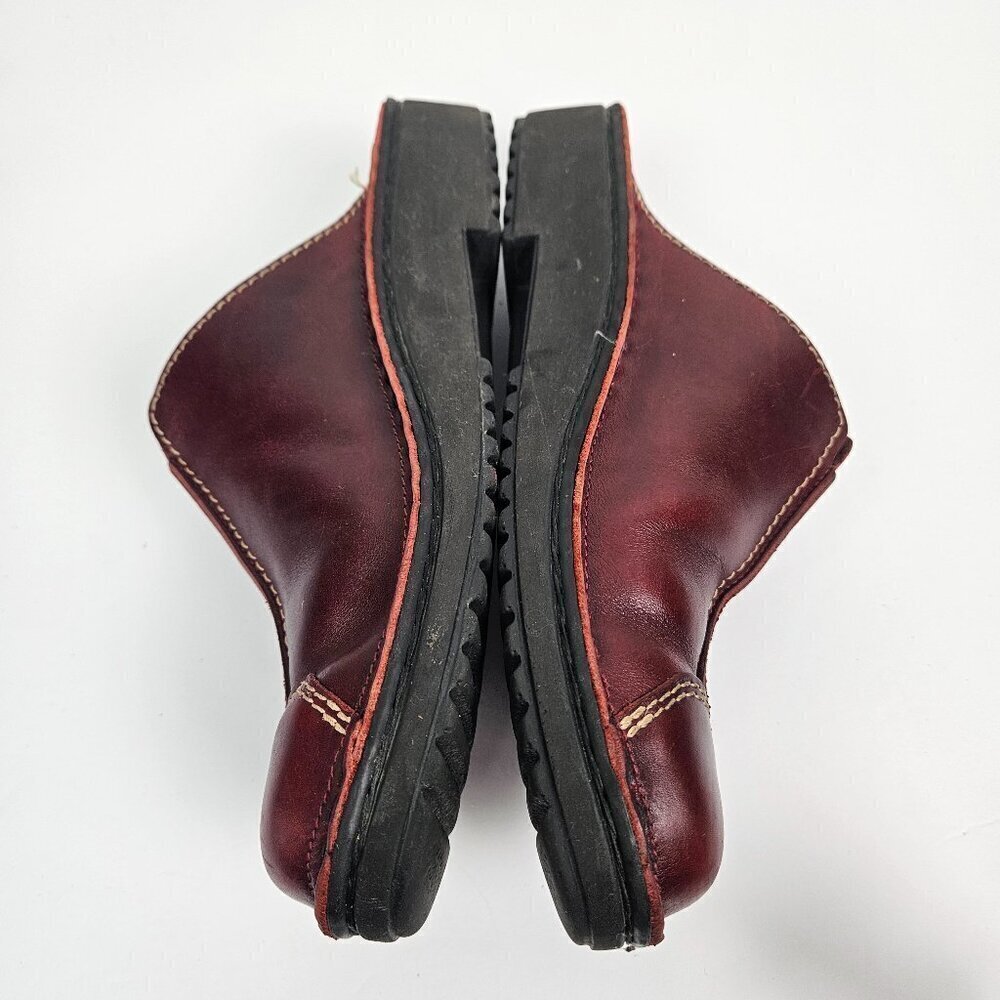 Naot Brick Red Leather Slip On Cap Toe Clog Mule EU 41/US 10 - Picture 4 of 10